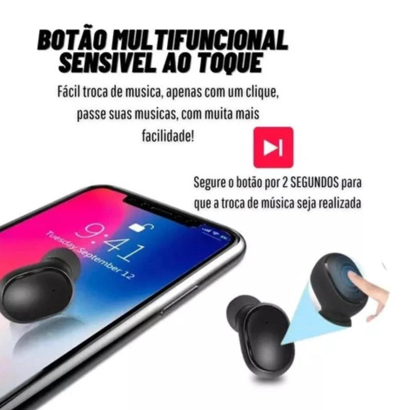 Fone de Ouvido Dual Preto